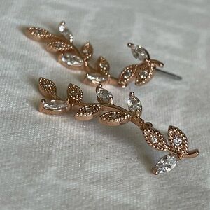 Earrings - faux diamond and gold